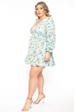 Plus Size Jocelyn Ruffle Flare Floral Dress- Blue 5 Plus Size Jocelyn Ruffle Flare Floral Dress- Blue -Kitchensuppliesdeal curvy sense dresses plus size jocelyn ruffle flare floral dress blue 31383952851041