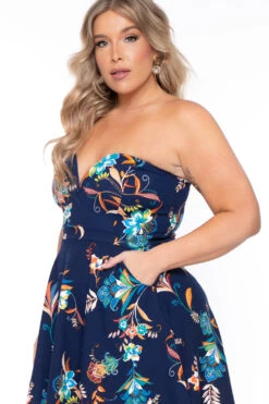 Plus Size Kaila Floral Dress- Blue 6 Plus Size Kaila Floral Dress- Blue -Kitchensuppliesdeal curvy sense dresses plus size kaila floral dress blue 29439791300705