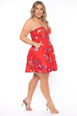 Plus Size Kaila Floral Dress- Red 7 Plus Size Kaila Floral Dress- Red -Kitchensuppliesdeal curvy sense dresses plus size kaila floral dress red 29448319271009