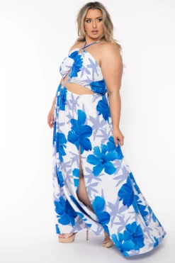 Plus Size Kalena Twist Front Maxi Dress - Blue 5 Plus Size Kalena Twist Front Maxi Dress - Blue -Kitchensuppliesdeal curvy sense dresses plus size kalena twist front maxi dress blue 32067802464353