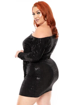 Plus Size Kasandra Sequins Dress - Black -Kitchensuppliesdeal curvy sense dresses plus size kasandra sequins dress black 30513185325153