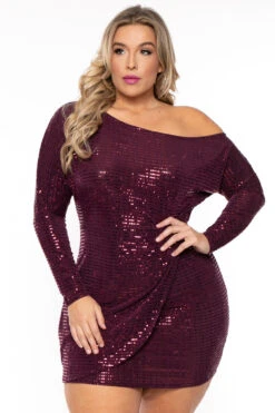 Plus Size Kasandra Sequins Dress - Burgundy 5 Plus Size Kasandra Sequins Dress - Burgundy -Kitchensuppliesdeal curvy sense dresses plus size kasandra sequins dress burgundy 30513220059233