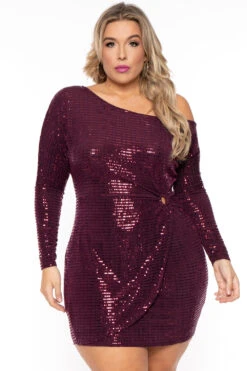 Plus Size Kasandra Sequins Dress - Burgundy 6 Plus Size Kasandra Sequins Dress - Burgundy -Kitchensuppliesdeal curvy sense dresses plus size kasandra sequins dress burgundy 30513220190305