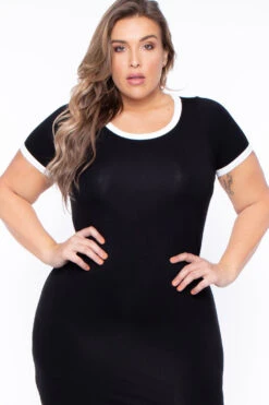 Plus Size Kate Tee Dress - Black 5 Plus Size Kate Tee Dress - Black -Kitchensuppliesdeal curvy sense dresses plus size kate tee dress black 29592668405857