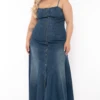 Plus Size Lana Denim Maxi Dress - Blue 1 Plus Size Lana Denim Maxi Dress - Blue -Kitchensuppliesdeal curvy sense dresses plus size lana denim maxi dress blue 32074713989217