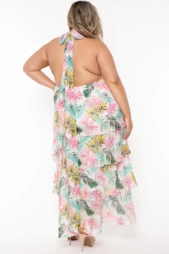 Plus Size Leilani Tropical Print Maxi Dress - Multi -Kitchensuppliesdeal curvy sense dresses plus size leilani tropical print maxi dress multi 32075920080993