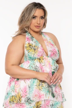 Plus Size Leilani Tropical Print Maxi Dress - Multi -Kitchensuppliesdeal curvy sense dresses plus size leilani tropical print maxi dress multi 32075920113761