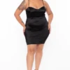 Plus Size Lilith Satin Mini Dress - Black -Kitchensuppliesdeal curvy sense dresses plus size lilith satin mini dress black 29442072805473