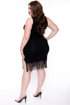 Plus Size Lola Fringe Dress- Black 6 Plus Size Lola Fringe Dress- Black -Kitchensuppliesdeal curvy sense dresses plus size lola fringe dress black 29439939215457