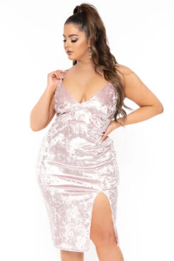 Plus Size Lorraine Velvet Cami Dress - Mauve -Kitchensuppliesdeal curvy sense dresses plus size lorraine velvet cami dress mauve 30714983514209