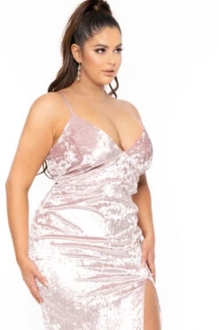 Plus Size Lorraine Velvet Cami Dress - Mauve -Kitchensuppliesdeal curvy sense dresses plus size lorraine velvet cami dress mauve 30714984661089