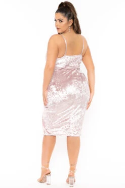 Plus Size Lorraine Velvet Cami Dress - Mauve -Kitchensuppliesdeal curvy sense dresses plus size lorraine velvet cami dress mauve 30714984693857
