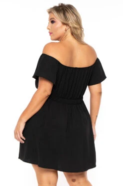 Plus Size Luciana Front Button Dress - Black 5 Plus Size Luciana Front Button Dress - Black -Kitchensuppliesdeal curvy sense dresses plus size luciana front button dress black 30190577975393