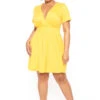 Plus Size Lucy Flare Dress - Yellow 2 Plus Size Lucy Flare Dress - Yellow -Kitchensuppliesdeal curvy sense dresses plus size lucy flare dress yellow 30453312815201