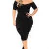 Plus Size Lydia Off The Shoulder Short Sleeve Dress- Black 1 Plus Size Lydia Off The Shoulder Short Sleeve Dress- Black -Kitchensuppliesdeal curvy sense dresses plus size lydia off the shoulder short sleeve dress black 30598778290273