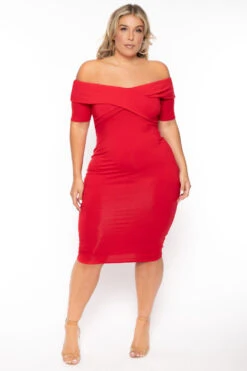 Plus Size Lydia Off The Shoulder Short Sleeve Dress- Red 4 Plus Size Lydia Off The Shoulder Short Sleeve Dress- Red -Kitchensuppliesdeal curvy sense dresses plus size lydia off the shoulder short sleeve dress red 30020895735905