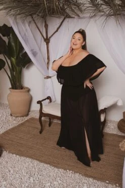 Plus Size Maia Off The Shoulder Maxi Dress - Black 4 Plus Size Maia Off The Shoulder Maxi Dress - Black -Kitchensuppliesdeal curvy sense dresses plus size maia off the shoulder maxi dress black 31556026138721