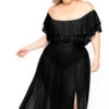 Plus Size Maia Off The Shoulder Maxi Dress - Black -Kitchensuppliesdeal curvy sense dresses plus size maia off the shoulder maxi dress black 31556026695777