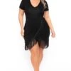 Plus Size Mamacita Fringe Dress - Black -Kitchensuppliesdeal curvy sense dresses plus size mamacita fringe dress black 31578769522785