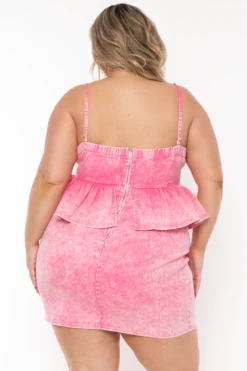 Plus Size Marina Acid Wash Denim Dress - Pink 5 Plus Size Marina Acid Wash Denim Dress - Pink -Kitchensuppliesdeal curvy sense dresses plus size marina acid wash denim dress pink 32074957488225