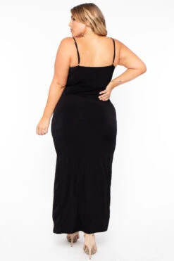 Plus Size Melissa M-Slit Dress - Black 10 Plus Size Melissa M-Slit Dress - Black -Kitchensuppliesdeal curvy sense dresses plus size melissa m slit dress black 29591946920033
