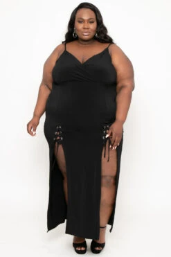 Plus Size Melissa M-Slit Dress - Black 7 Plus Size Melissa M-Slit Dress - Black -Kitchensuppliesdeal curvy sense dresses plus size melissa m slit dress black 29591947214945