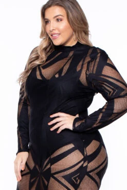 Plus Size Mesh Burn Out Dress - Black 5 Plus Size Mesh Burn Out Dress - Black -Kitchensuppliesdeal curvy sense dresses plus size mesh burn out dress black 29445567086689