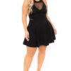 Plus Size Mesh-Inset Flare Dress - Black 1 Plus Size Mesh-Inset Flare Dress - Black -Kitchensuppliesdeal curvy sense dresses plus size mesh inset flare dress black 30077774069857