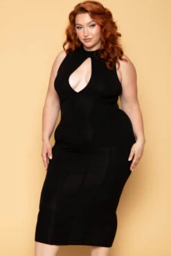 Plus Size Millie Keyhole Dress - Black 5 Plus Size Millie Keyhole Dress - Black -Kitchensuppliesdeal curvy sense dresses plus size millie keyhole dress black 29888193331297