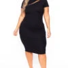 Plus Size Mock Neck Zipper Dress - Black 2 Plus Size Mock Neck Zipper Dress - Black -Kitchensuppliesdeal curvy sense dresses plus size mock neck zipper dress black 29447601422433