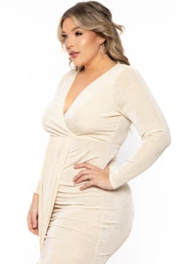 Plus Size Moon Kissed Slinky Bodycon Dress - Cream -Kitchensuppliesdeal curvy sense dresses plus size moon kissed slinky bodycon dress cream 31181036224609