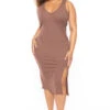 Plus Size Must Have Bodycon Dress - Brown -Kitchensuppliesdeal curvy sense dresses plus size must have bodycon dress brown 30345872932961