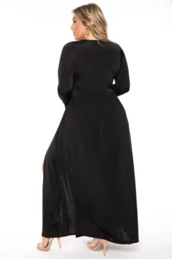 Plus Size Naomi M-Slit Dress- Black 4 Plus Size Naomi M-Slit Dress- Black -Kitchensuppliesdeal curvy sense dresses plus size naomi m slit dress black 30445747568737