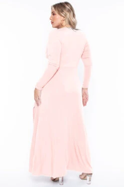 Plus Size Narine Plunging Maxi Dress- Blush 4 Plus Size Narine Plunging Maxi Dress- Blush -Kitchensuppliesdeal curvy sense dresses plus size narine plunging maxi dress blush 30762316333153
