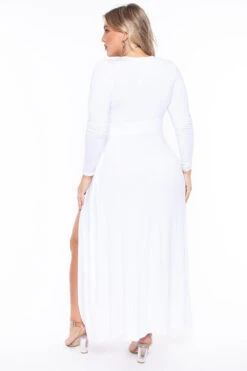 Plus Size Narine Plunging Maxi Dress- White 6 Plus Size Narine Plunging Maxi Dress- White -Kitchensuppliesdeal curvy sense dresses plus size narine plunging maxi dress white 29440299532385