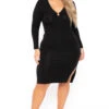 Plus Size Niela Midi Dress - Black 2 Plus Size Niela Midi Dress - Black -Kitchensuppliesdeal curvy sense dresses plus size niela midi dress black 30098651283553