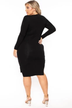 Plus Size Niela Midi Dress - Black 5 Plus Size Niela Midi Dress - Black -Kitchensuppliesdeal curvy sense dresses plus size niela midi dress black 30098651873377