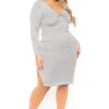 Plus Size Niela Midi Dress - Heather Grey -Kitchensuppliesdeal curvy sense dresses plus size niela midi dress heather grey 30098702434401