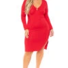 Plus Size Niela Midi Dress - Red -Kitchensuppliesdeal curvy sense dresses plus size niela midi dress red 30232819040353