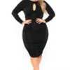 Plus Size Nilani Twist Front Midi Dress - Black -Kitchensuppliesdeal curvy sense dresses plus size nilani twist front midi dress black 30966473261153