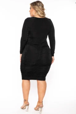 Plus Size Nilani Twist Front Midi Dress - Black 4 Plus Size Nilani Twist Front Midi Dress - Black -Kitchensuppliesdeal curvy sense dresses plus size nilani twist front midi dress black 30966473818209