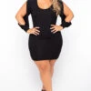 Plus Size Noire Bodycon Dress - Black 2 Plus Size Noire Bodycon Dress - Black -Kitchensuppliesdeal curvy sense dresses plus size noire bodycon dress black 29886811209825