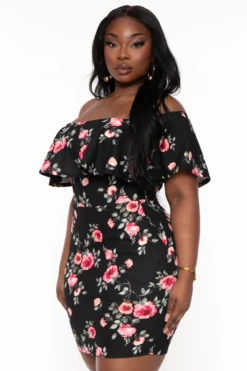 Plus Size Reevabel Frill Bodycon Dress- Black 4 Plus Size Reevabel Frill Bodycon Dress- Black -Kitchensuppliesdeal curvy sense dresses plus size reevabel frill bodycon dress black 32213019164769