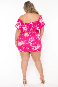Plus Size Reevabel Frill Bodycon Dress- Pink -Kitchensuppliesdeal curvy sense dresses plus size reevabel frill bodycon dress pink 32075720458337