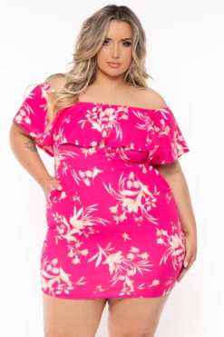 Plus Size Reevabel Frill Bodycon Dress- Pink -Kitchensuppliesdeal curvy sense dresses plus size reevabel frill bodycon dress pink 32075720491105