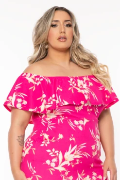 Plus Size Reevabel Frill Bodycon Dress- Pink -Kitchensuppliesdeal curvy sense dresses plus size reevabel frill bodycon dress pink 32075720523873