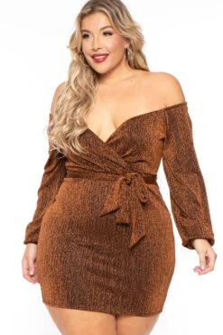 Plus Size Rhianna Metallic Surplice Dress- Gold 6 Plus Size Rhianna Metallic Surplice Dress- Gold -Kitchensuppliesdeal curvy sense dresses plus size rhianna metallic surplice dress gold 30453357084769