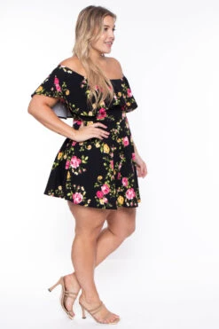 Plus Size Rosabel Floral Dress- Black 6 Plus Size Rosabel Floral Dress- Black -Kitchensuppliesdeal curvy sense dresses plus size rosabel floral dress black 29266067980385