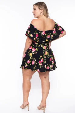 Plus Size Rosabel Floral Dress- Black 7 Plus Size Rosabel Floral Dress- Black -Kitchensuppliesdeal curvy sense dresses plus size rosabel floral dress black 29266068176993