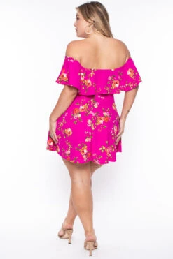 Plus Size Rosabel Floral Dress- Fuchsia 4 Plus Size Rosabel Floral Dress- Fuchsia -Kitchensuppliesdeal curvy sense dresses plus size rosabel floral dress fuchsia 29266057461857